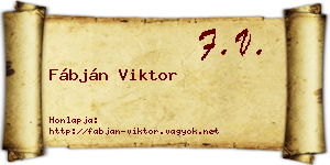 Fábján Viktor névjegykártya